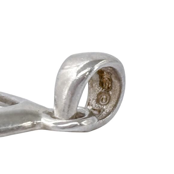 Estate Sterling Silver 925 Turquoise Teardrop Pendant - Picture 5 of 7